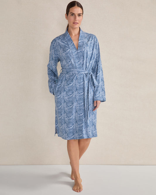 Talbots ORGANIC COTTON JERSEY ABSTRACT WAVE ROBE