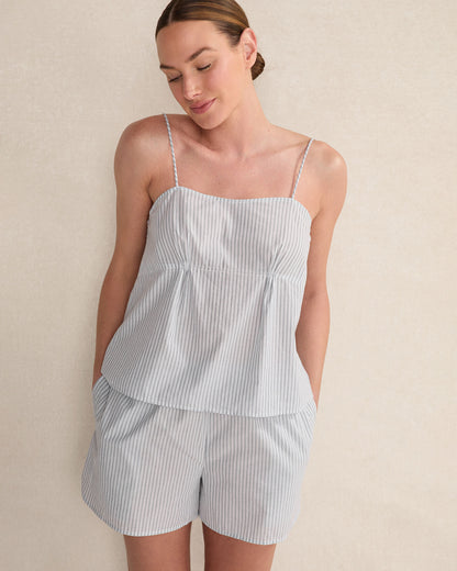 Talbots ORGANIC COTTON POPLIN DELICATE STRIPE SLEEP SET
