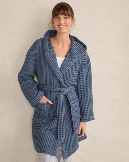 Talbots ORGANIC COTTON WAFFLE HOODED ROBE