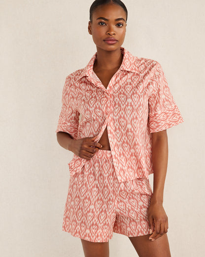 Talbots ORGANIC COTTON POPLIN IKAT SLEEP SET
