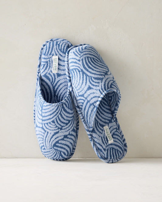 Talbots ORGANIC COTTON JERSEY ABSTRACT WAVE SLIPPERS