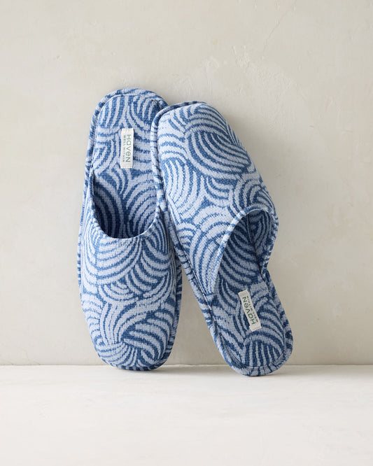 Talbots ORGANIC COTTON JERSEY ABSTRACT WAVE SLIPPERS