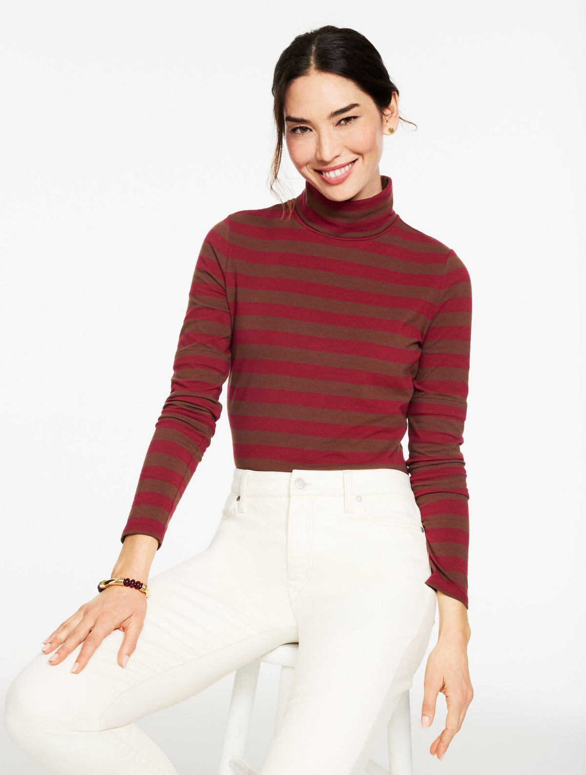 Talbots CLASSIC TURTLENECK - BARNET STRIPE