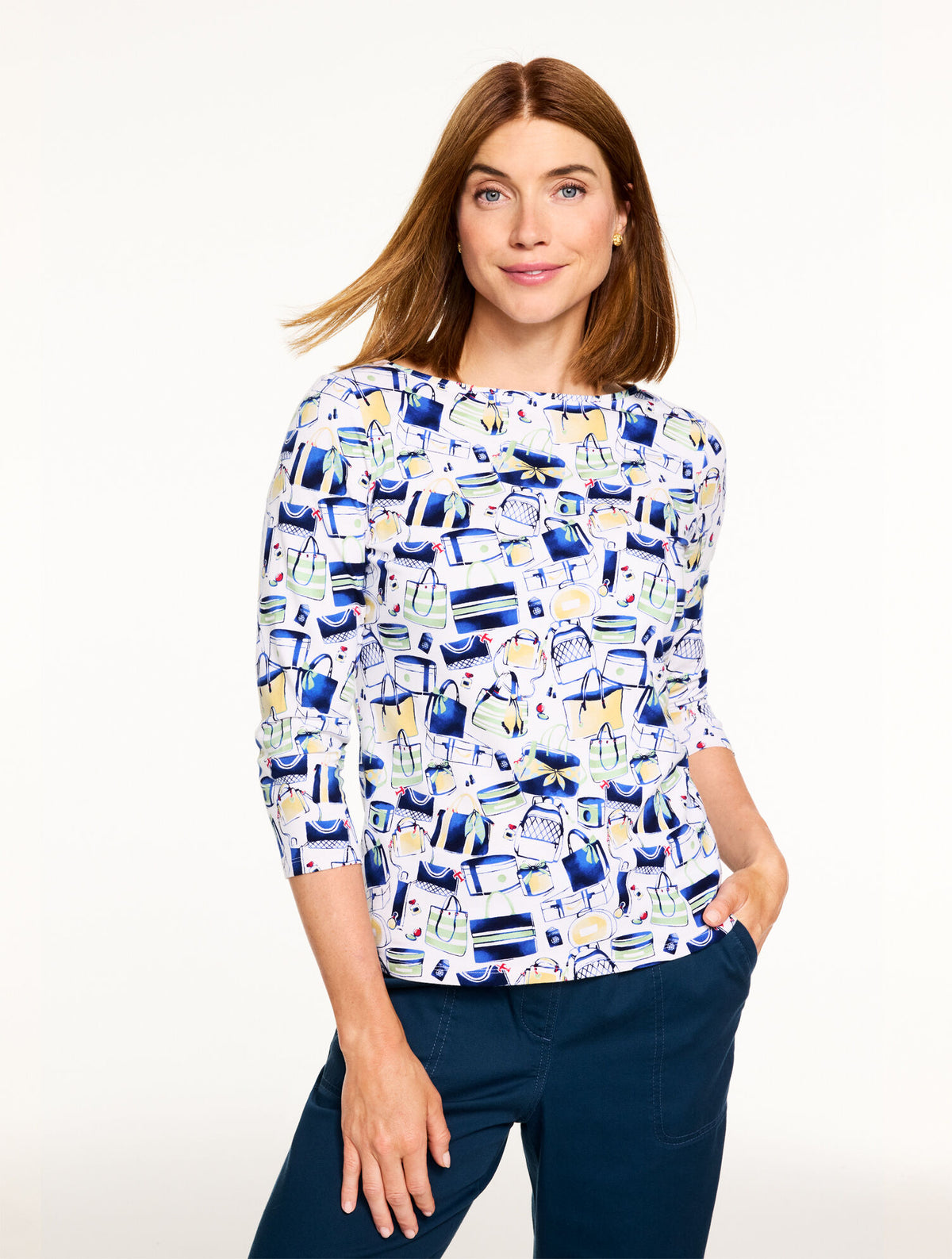 Talbots BATEAU NECK TEE - CHIC HANDBAGS