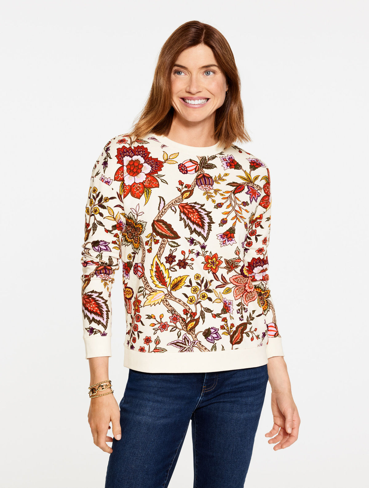 Talbots CREWNECK SWEATSHIRT - BLOOMING JACOBEAN