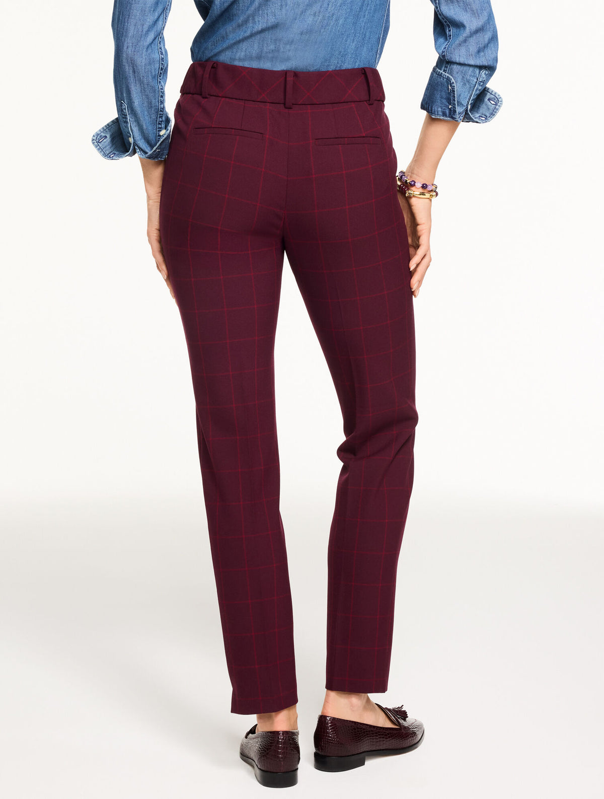 Talbots TALBOTS HAMPSHIRE STRAIGHT ANKLE PANTS - AUTUMN WINDOWPANE