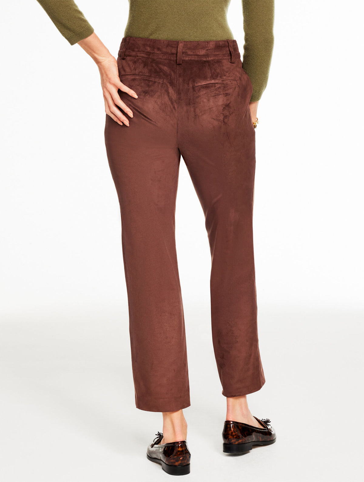 Talbots SLIM WIDE ANKLE FAUX SUEDE PANTS
