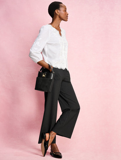 Talbots WIDE ANKLE PINSTRIPE PONTE PANTS