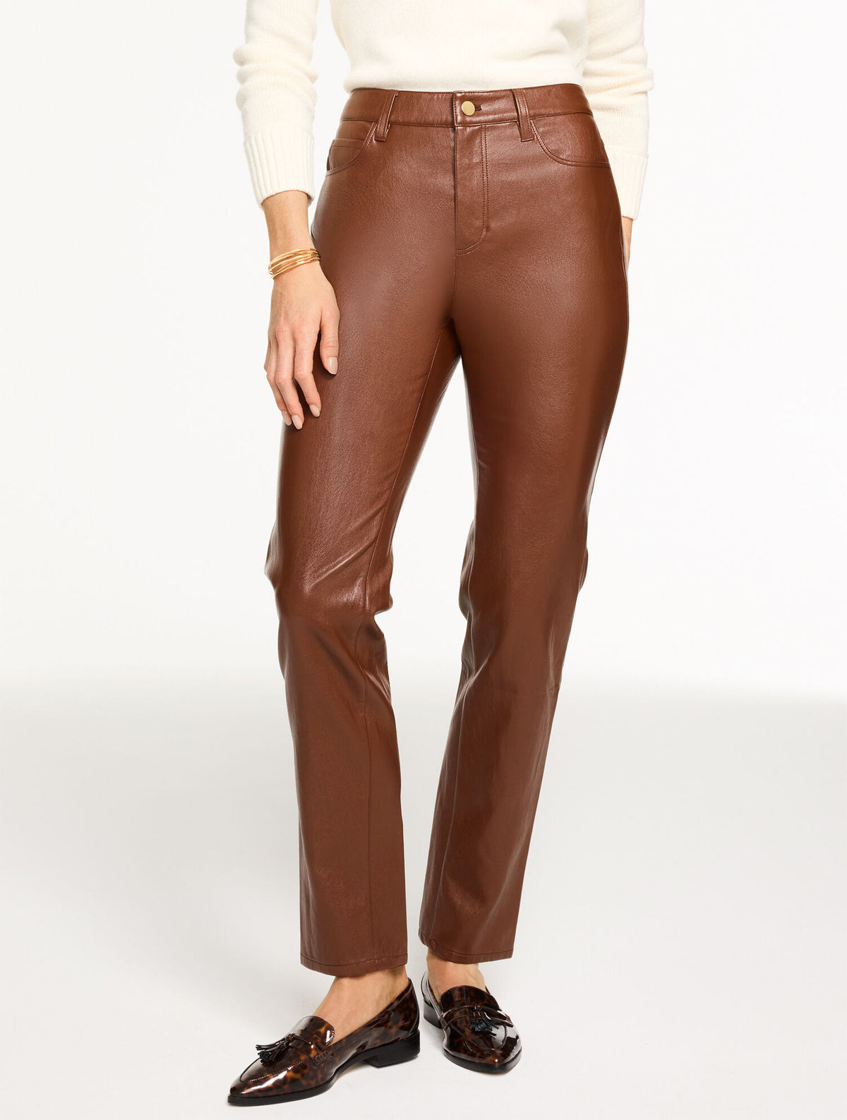 Talbots STRAIGHT LEG FAUX LEATHER PANTS