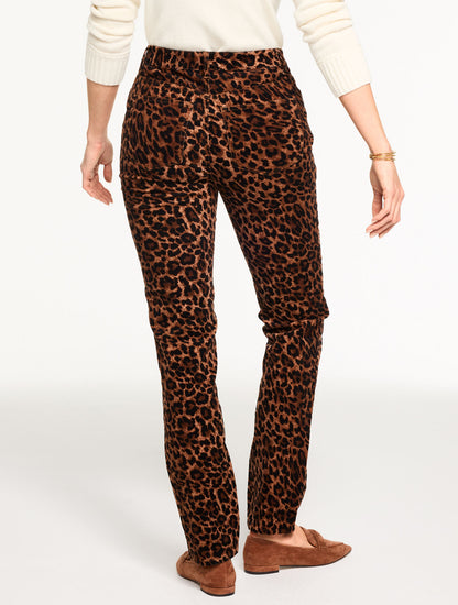 Talbots STRAIGHT LEG STRETCH CORDUROY PANTS - SPECTACULAR ANIMAL - CURVY FIT