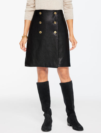 Talbots FAUX LEATHER A-LINE SKIRT