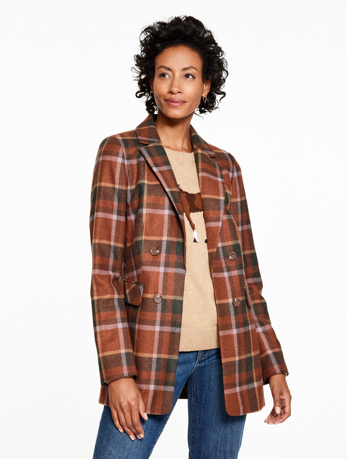 Talbots NO CLOSE BLAZER - KELLYNCH PLAID