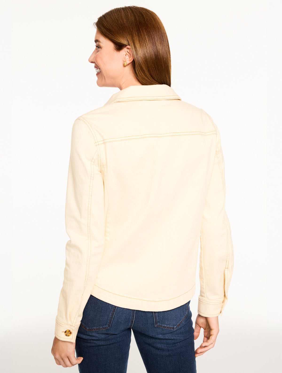 Talbots EMBROIDERED DENIM SHIRT JACKET