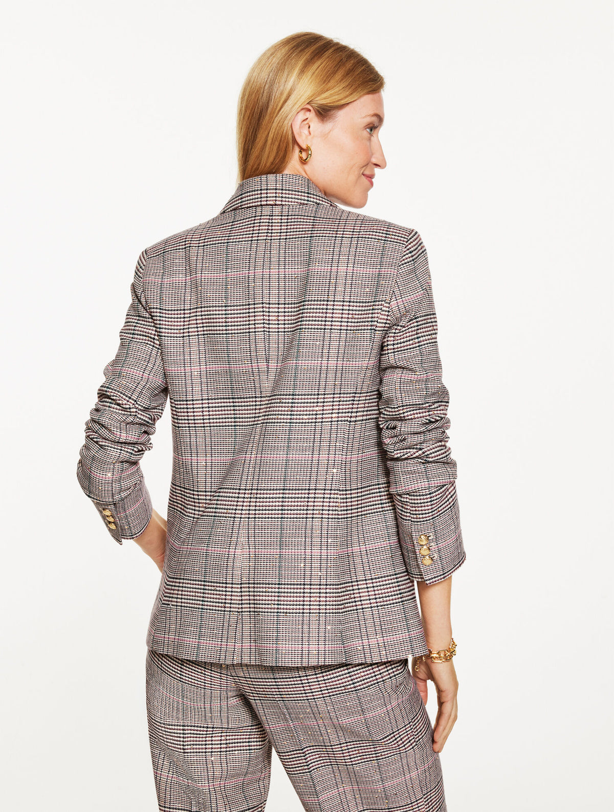 Talbots DOUBLE BREASTED BLAZER - GLEN PLAID