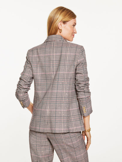 Talbots DOUBLE BREASTED BLAZER - GLEN PLAID