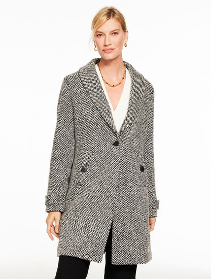 Talbots SHAWL COLLAR COAT - SNUG CHEVRON