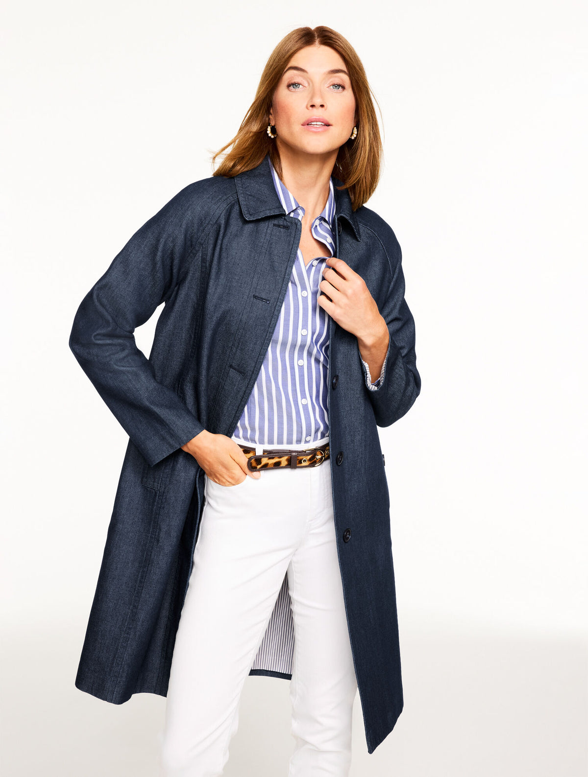 Talbots DENIM MAC COAT