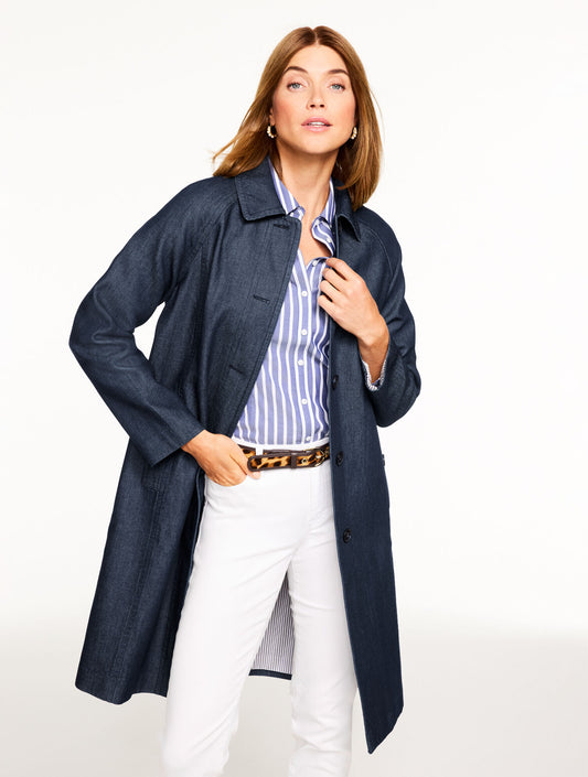 Talbots DENIM MAC COAT