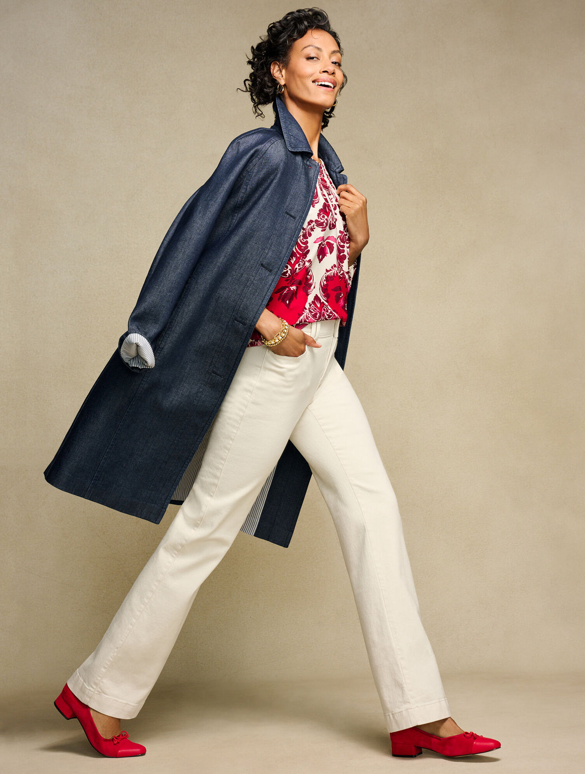 Talbots DENIM MAC COAT
