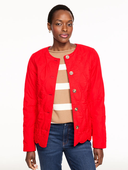 Talbots SCALLOP HEM QUILTED JACKET