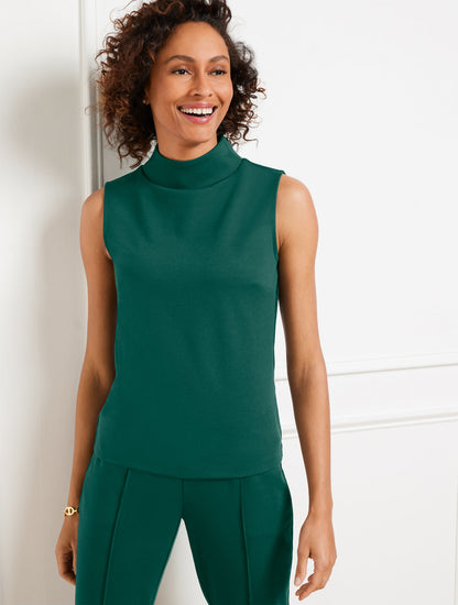Talbots PASSPORT PONTE MOCKNECK SHELL