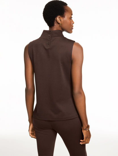 Talbots PASSPORT PONTE MOCKNECK SHELL