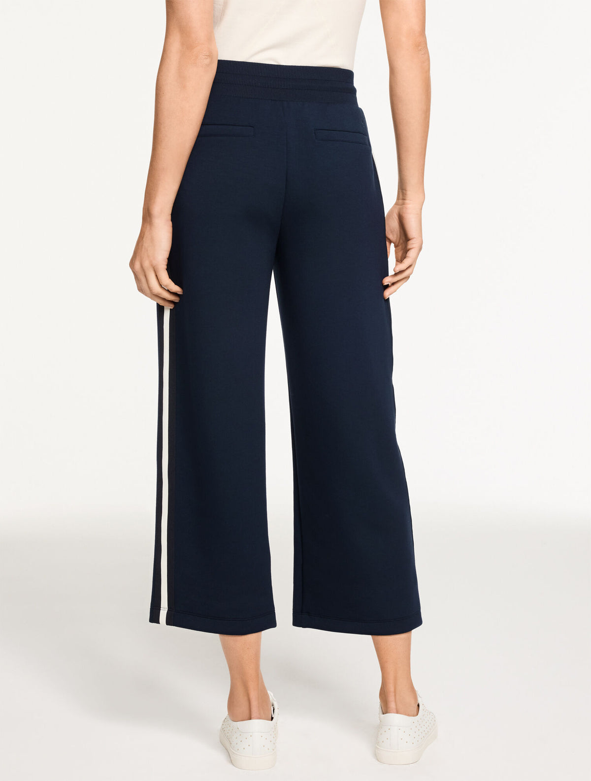 Talbots AIRKNIT STRETCH WIDE CROP SIDE STRIPE PANTS