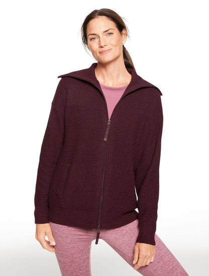 Talbots WAFFLE KNIT SWEATER JACKET