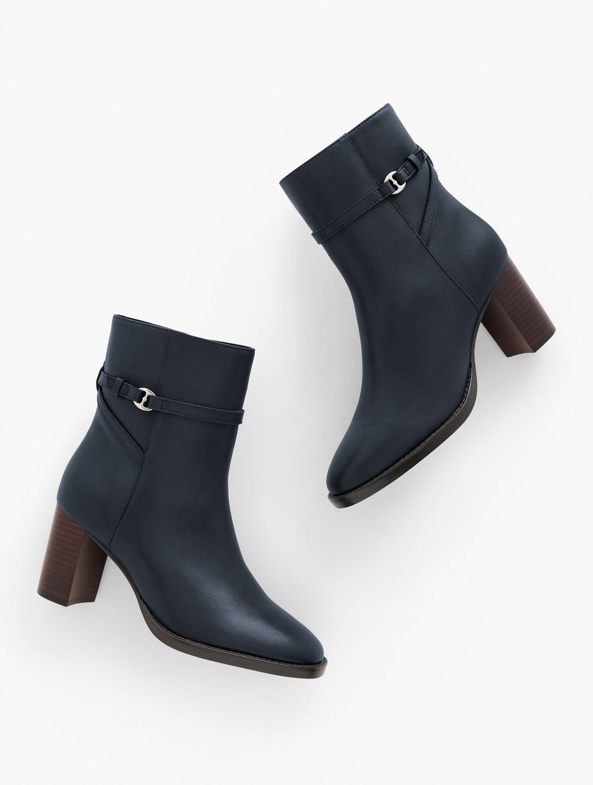 Talbots CLAUDETTE NAPPA BLOCK HEEL ANKLE BOOTS