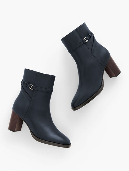 Talbots CLAUDETTE NAPPA BLOCK HEEL ANKLE BOOTS