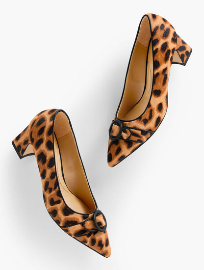 Talbots EDITH FLARE HEEL PUMPS - LEOPARD CALF HAIR