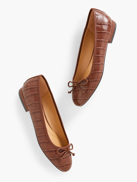 Talbots MADISON BALLET FLATS - CROC EMBOSSED