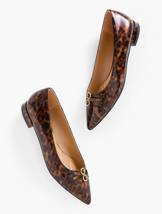 Talbots SCARLET TORTOISESHELL CUT OUT NAPPA FLATS