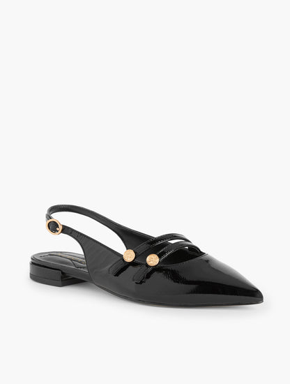 Talbots SCARLET PATENT SLINGBACK FLATS - CRINKLE