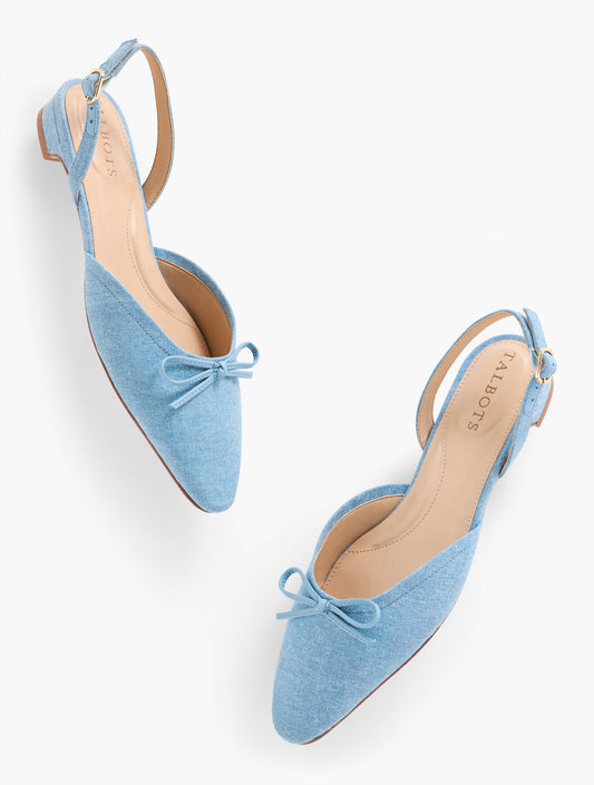 Talbots SHELBY LINEN SLINGBACK FLATS
