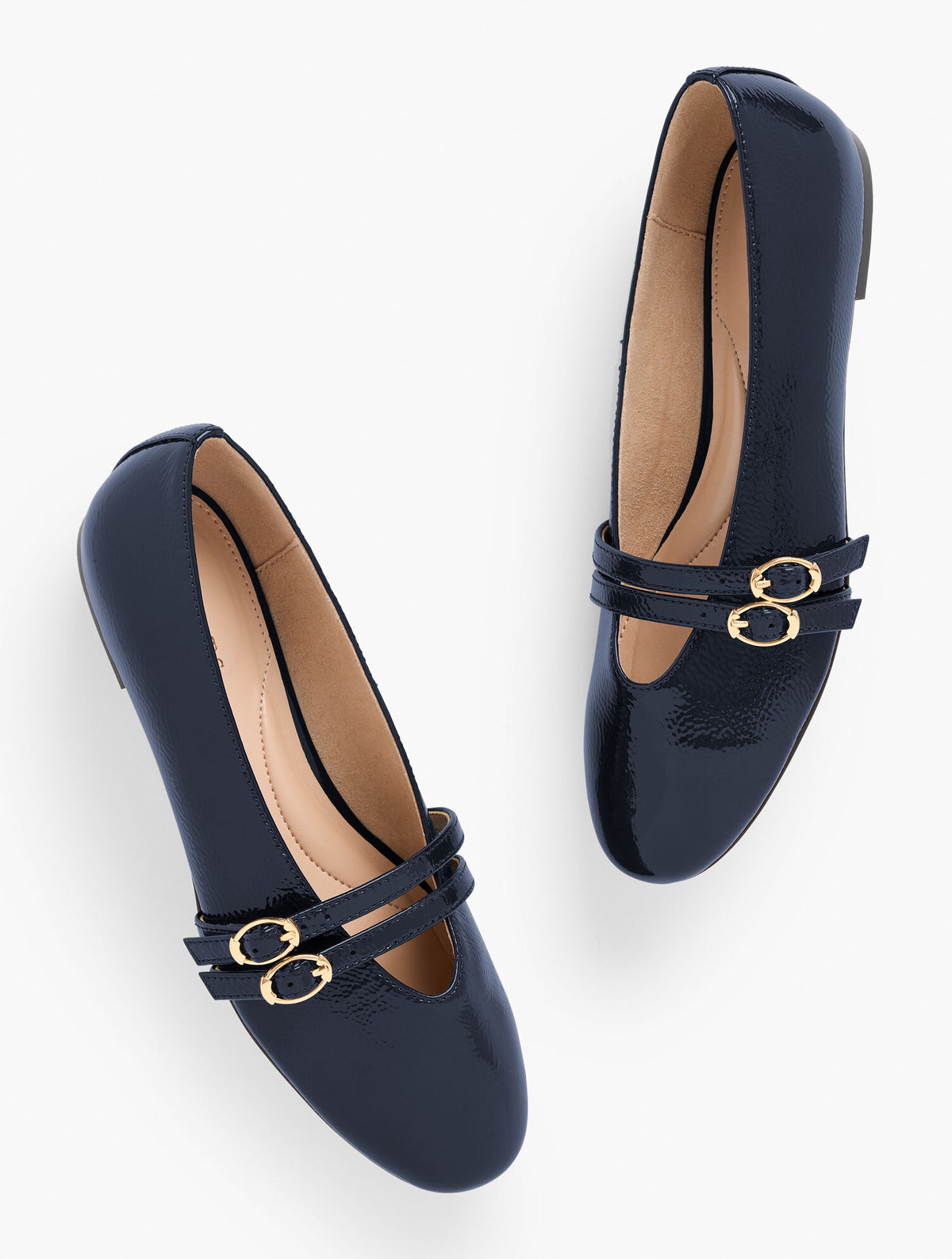 Talbots VERA PATENT MARY JANE BALLET FLATS - CRINKLE
