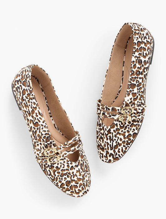 Talbots VERA LEOPARD MARY JANE BALLET FLATS