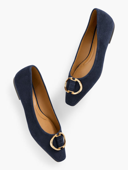 Talbots WHITLEY ORNAMENT SUEDE BALLET FLATS