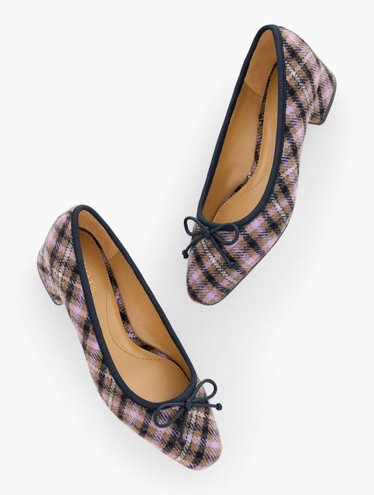 Talbots VANESSA PEMBERLEY PLAID BLOCK HEEL PUMPS