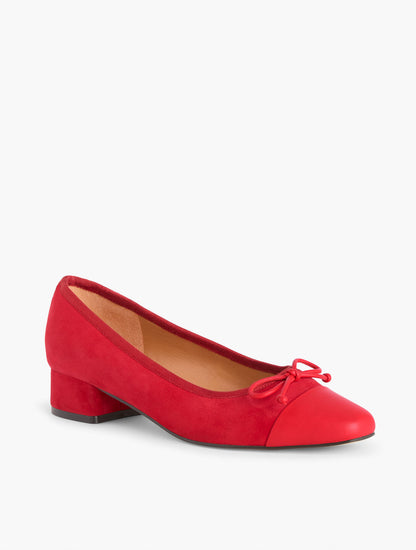 Talbots VANESSA CAP TOE SUEDE BLOCK HEEL PUMPS
