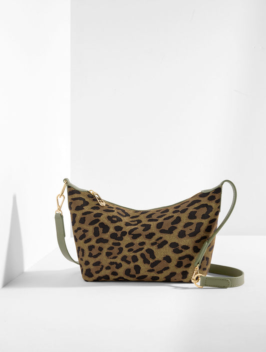 Talbots LEOPARD SUEDE CONVERTIBLE CROSSBODY BAG