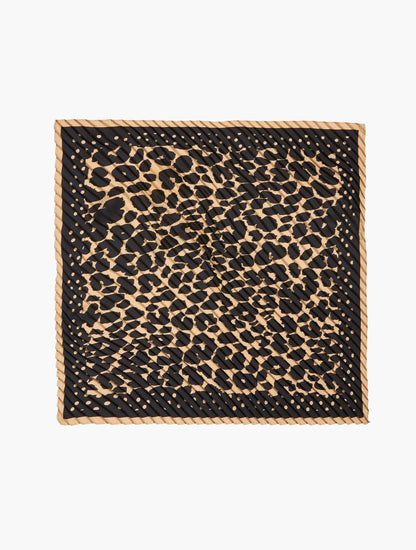 Talbots DOTS & ANIMAL PLEATED SILK SQUARE SCARF