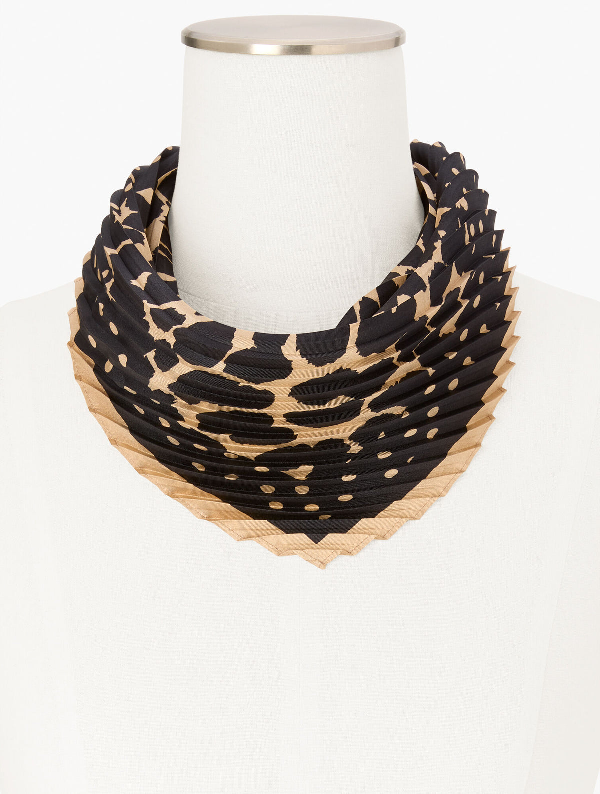 Talbots DOTS & ANIMAL PLEATED SILK SQUARE SCARF