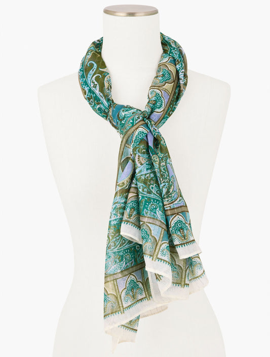 Talbots ECHO PAISLEY OVERSIZED SQUARE SCARF