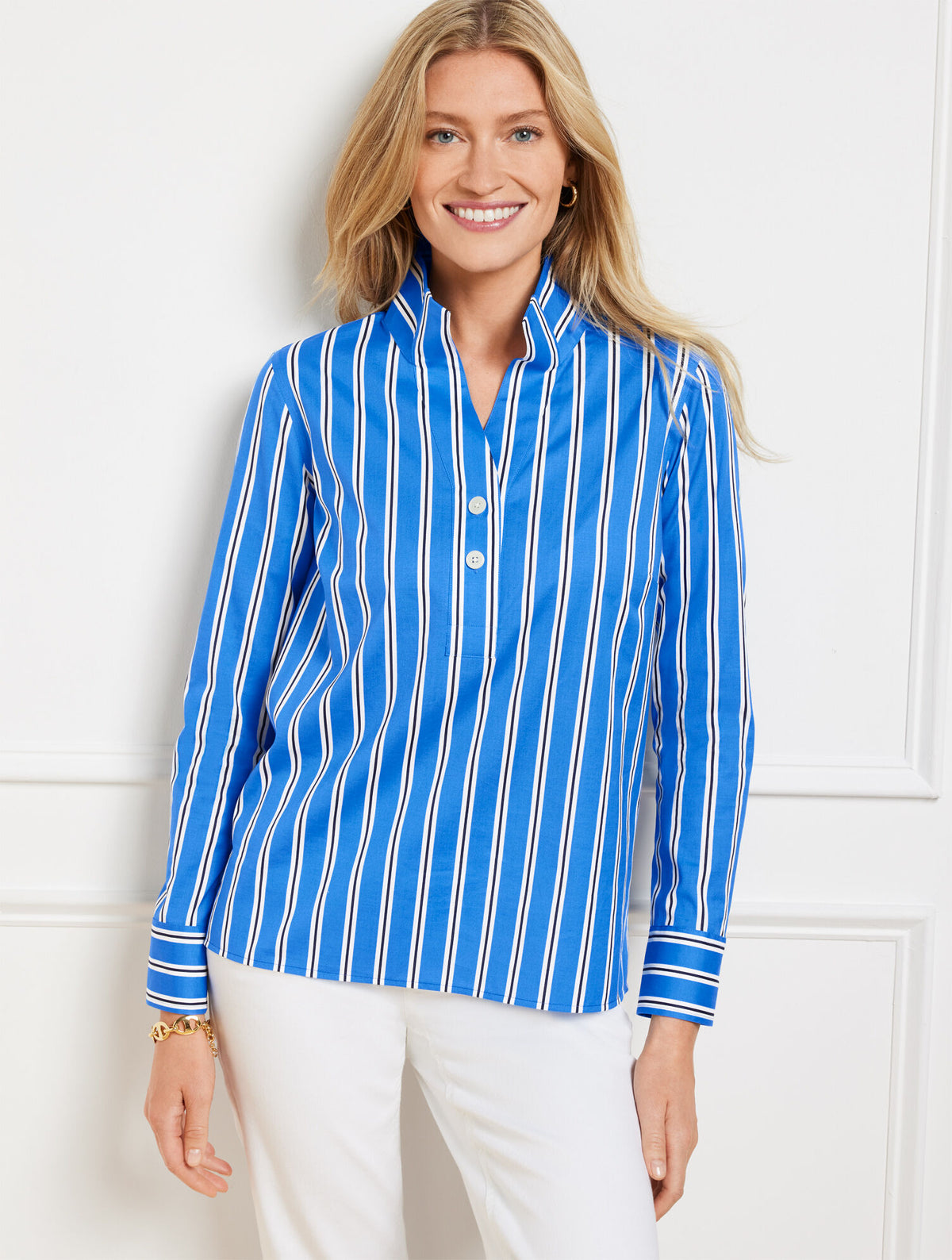 Talbots NON-IRON POPOVER - DASHING STRIPE