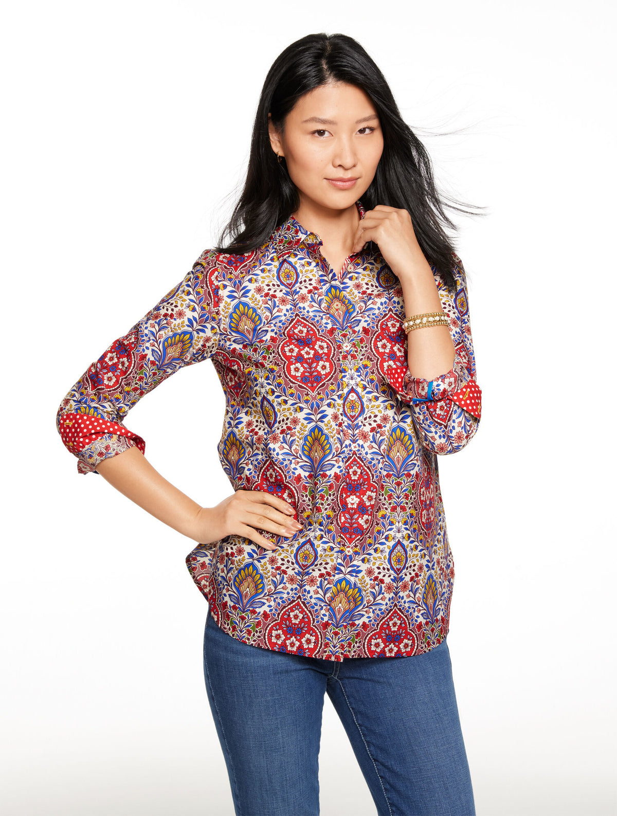 Talbots MODERN CLASSIC SHIRT - BOTANICAL MEDALLION