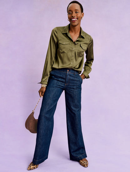 Talbots SOFT SATIN CHARMEUSE SHIRT
