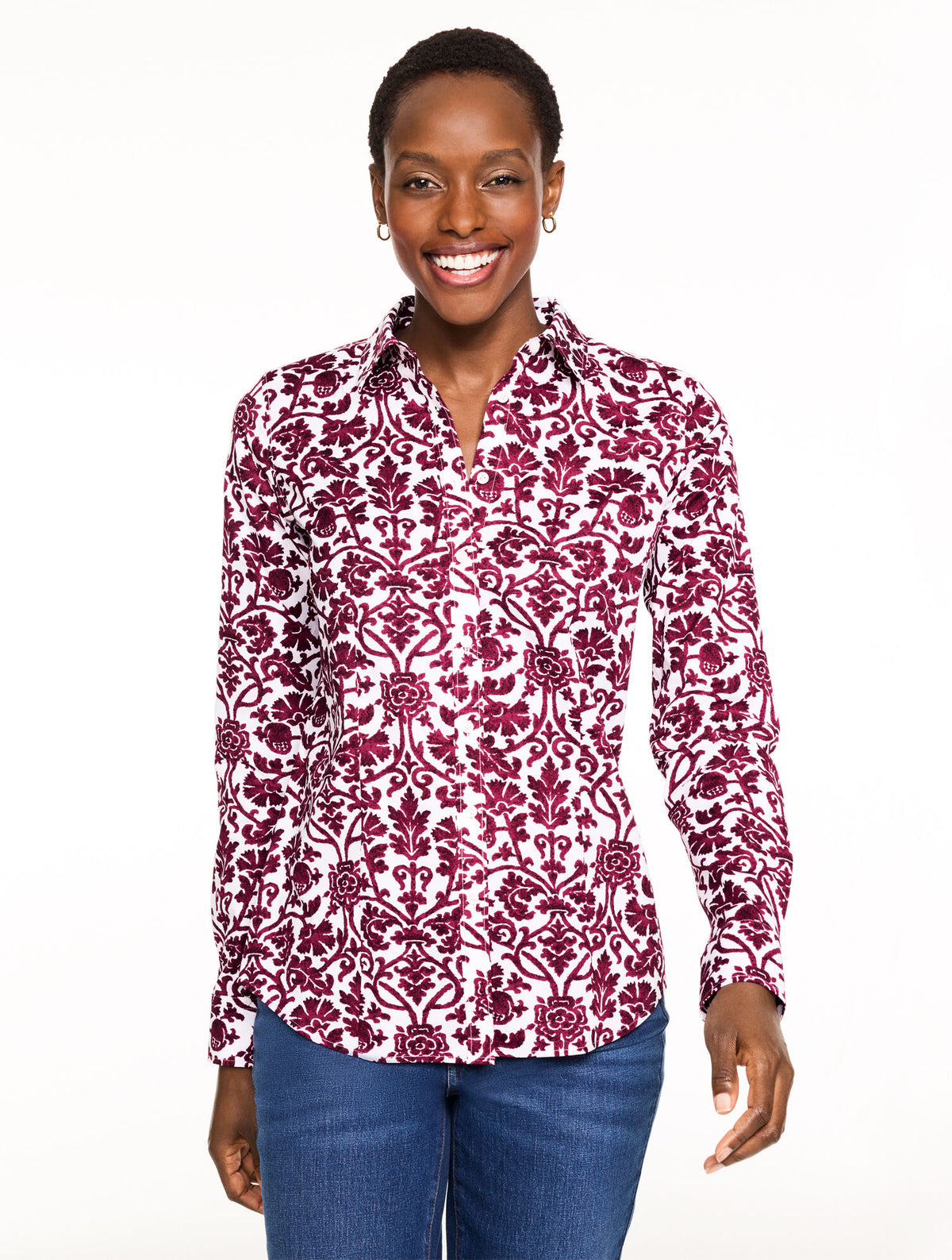 Talbots NON-IRON PERFECT SHIRT - SPECKLED SCROLL