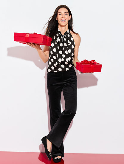 Talbots TIE NECK HALTER TOP - BRILLIANT DOT