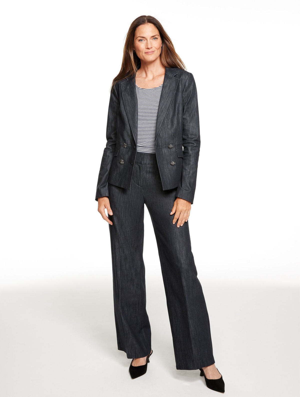 Talbots REFINED DENIM DOUBLE BREASTED BLAZER